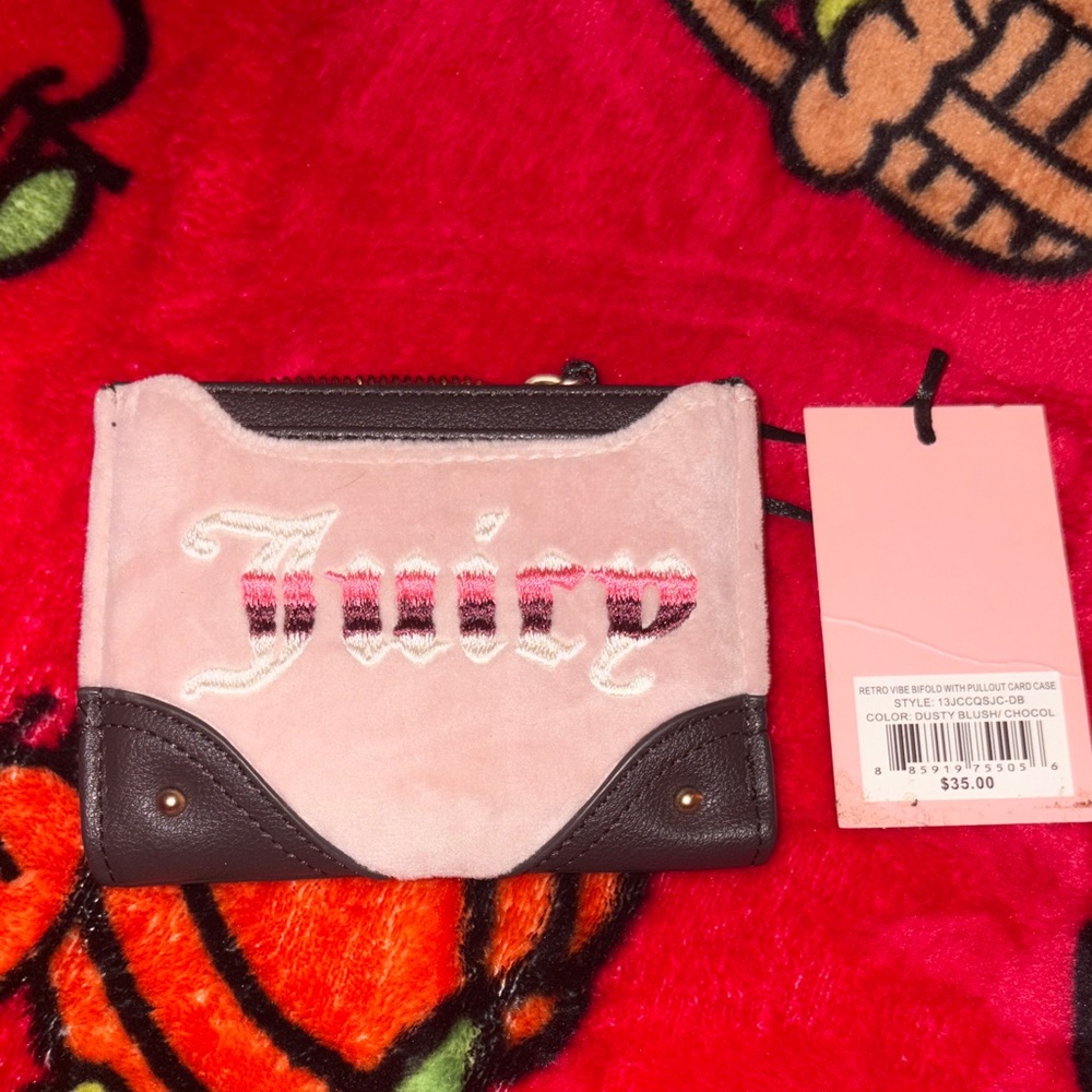 Juicy Couture Pink and Brown Card Case